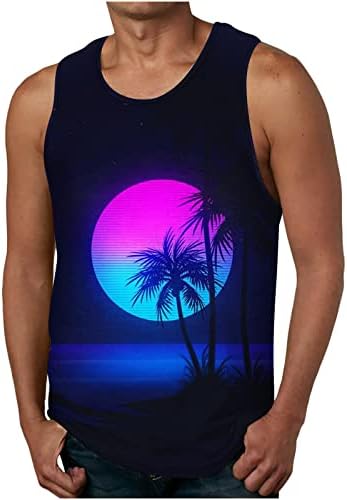 NaRHbrg Palm Tree Тениски, Потници за Мъже С Голям Принтом, Графична Риза Без Ръкави, Мускулна Тениска за Тренировка Във