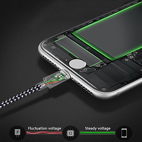 Зарядно устройство за iPhone 4 опаковки (3 фута, 6 фута и 6 фута 10 фута) Кабел, Сертифициран Пфи USB Кабел Lightning, Найлонова Оплетка на Кабела За Бързо Зареждане, който е Съвме