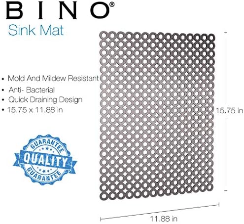 Предпазна подложка за кухненски мивки BINO, Сиво - Еко - Мат за кухненска мивка с дизайн за бързо източване - Подложки