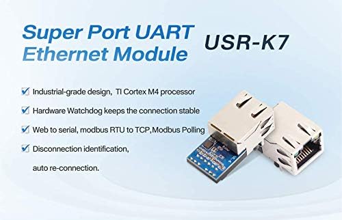 ЮЕСАР 5 Пакета ЮЕСАР-K7 Супер Порт Сериен UART към Ethernet TCP/IP Модул 10/100 Mbps с порт Modbus RTU RJ-45