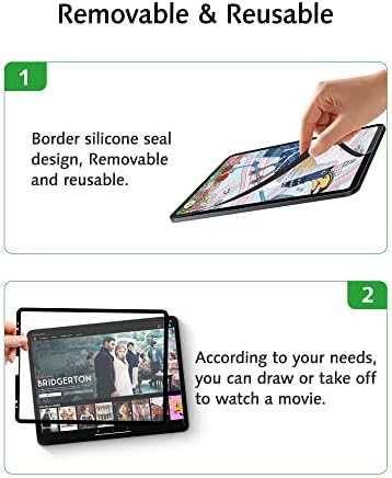 Защитно фолио за екрана на Bioton Paperfeel Pro, съвместима с iPad Pro 12.9 (2021/2020/2018), свалящ се и множество,