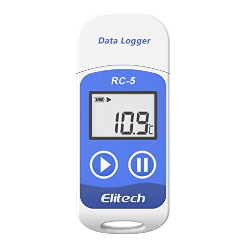 Elitech RC-5 USB Дървар температурни данни Записващо устройство с Висока прецизност 32000 точки (50 опаковки)
