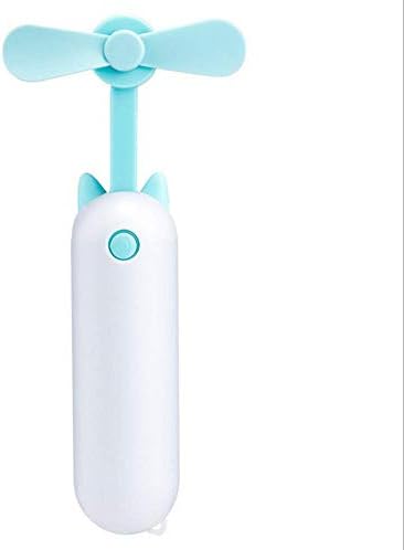 Мини-Малък USB-Бамбук Вентилатор, Открит Преносим Детска Сгъваема Мини Вентилатор За съхранение на Неща, Червен фен (син