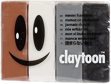Пластелин за скулптура Van Aken Claytoon на маслена основа - комплект с тегло 1 паунд (четири на барове по 4 мл) – 4 различни