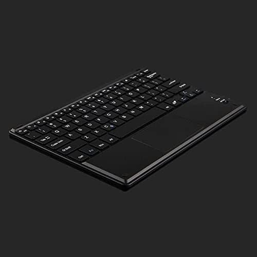 Клавиатура BoxWave е Съвместима с Lenovo Yoga Smart Tab Row (клавиатура от BoxWave) - Bluetooth клавиатура SlimKeys с трекпадом, Преносима клавиатура с трекпадом за Lenovo Yoga Smart Tab Row - черен цвят