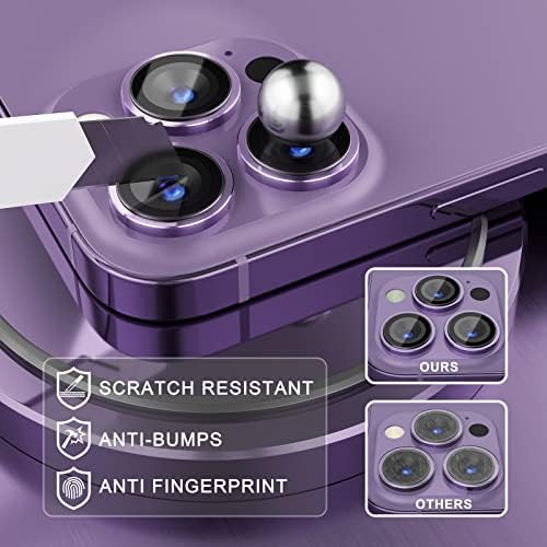 Защитно фолио за обектива на камерата Nomiio за iPhone 14 Pro Max, за капак на камерата на iPhone 14 pro, (Оригиналния цвят) Небьющаяся Метално Защитно фолио за екрана на обектива на