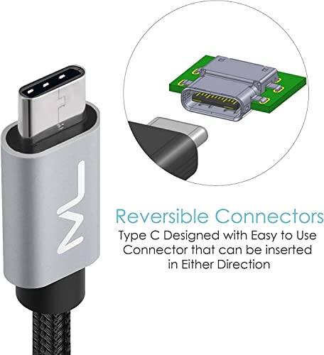 Кабел USB Type C от USB C до A USB 3.0 Найлонова Оплетка на Кабела с дължина 6,6 Фута за синхронизация на данни и зареждане