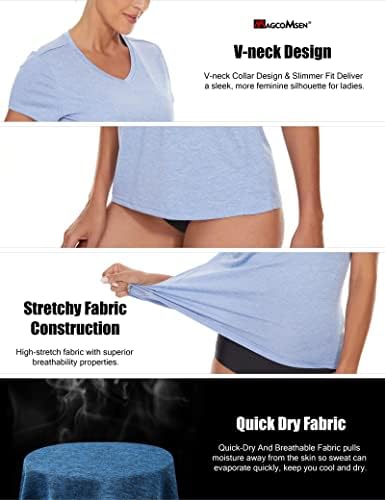 Женска тениска MAGCOMSEN с къс ръкав, Бързосъхнеща Спортна Тениска За Бягане, Тренировки, Йога, Тениски, за да се изяви
