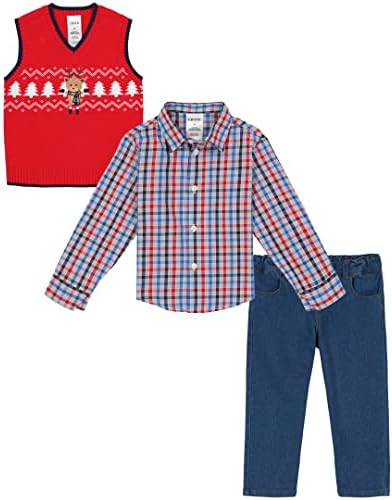 Комплект от 3 теми за малки момчета на IZOD: Пуловер, риза с яка и Панталони