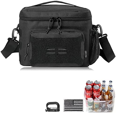Тактически Обяд-бокс DBTAC, Голяма Изолирано чанта за обяд в 12 Кутии с джоб за бутилка с вода / Запечатани Чанта-хладилник за обяд EDC Work Travel | Лека и сгъваема, Лесно моющи