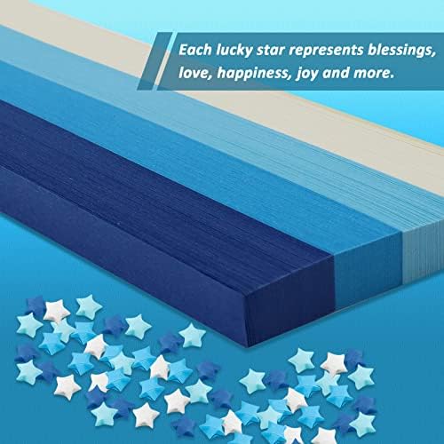 540 Листа хартия за оригами Звезда, 4 цвята Хартиени ленти Щастливата звезда, Двустранни Хартиени ленти Звезда