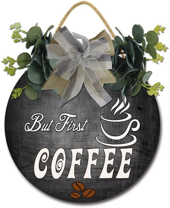 Табела на кафе на бара Weytff Селска Кафе Дървен Знак, Но първо Кафе Дървен Знак, Селски Дървен Кафе Знак, Реколта