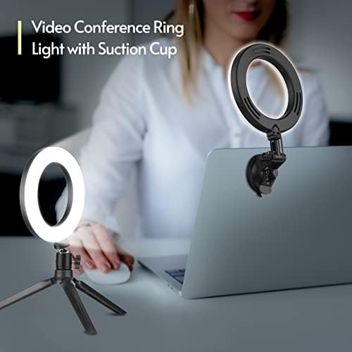 XIXIAN 6-Инчов led Околовръстен лампа за лаптоп, Осветление за видео-конферентна връзка, 3 Режима на осветление