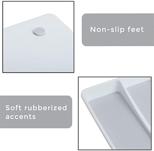 Пластмасов органайзер Smart Design с 2 отделения - Нескользящая подплата и крака - Не съдържа BPA - Посуда, прибори за