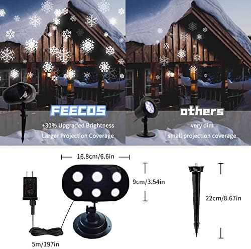 Проектор Коледни Снежинки, Светлини За Тревата, Led Светлини за Снеговалежи, Външно Декоративно Осветление за