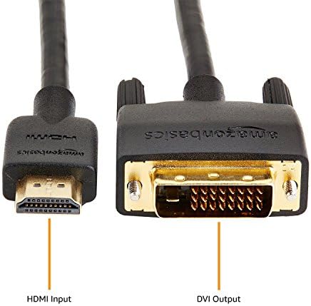 Кабел за дисплея на Basics DisplayPort-DVI, 6 фута, в опаковка по 1 парче, и кабел-адаптер HDMI-DVI, черен,