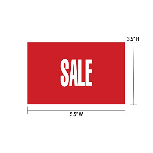Търговска табела NAHANCO CD35S4 за дисплеи, Разпродажба, 3 ½ x 5 ½ W, Червен, с бяла с тесен шрифт на картата – 1