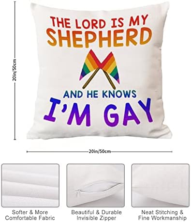 Калъфка За възглавница Господ е Мой Пастир, и Той Знае, че съм гей, Калъфка за възглавница ЛГБТК, Гордостта на гейовете