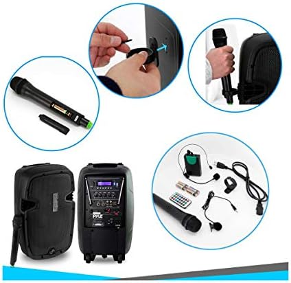 Безжична портативна акустична система Pyle - Активен външен говорител, захранван от акумулаторна батерия с капацитет 1000 Вата, съвместим с Bluetooth - USB SD MP3 AUX вход RCA FM рад?