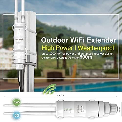 AC600 Long Range Outdoor WiFi Удължител, Защитен от атмосферни влияния, с Ethernet порт, двойна лента MyMAX 2.4ghz + 5ghz