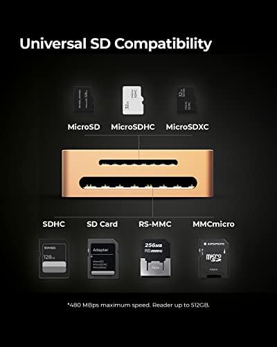 NOV8Tech C USB Hub с двойно 4K, HDMI Троен дисплей USB Хъб 3.0 Адаптер за MacBook Pro 2020/2019/2018/2017/ и MacBook Air 2020-2018, докинг станция 7 в 2 Gold 100 W C USB, четец на карти SD и Micro SD, USB 3 USB 2
