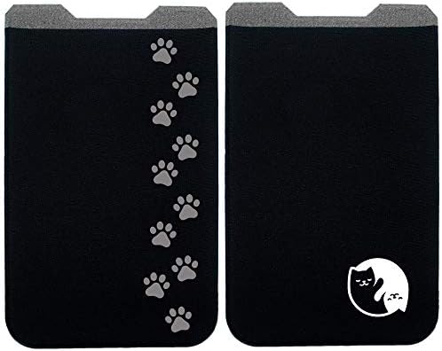 Комплект портфейл за телефон - Лигав държач за карти - Калъф за мобилен телефон - Залепете джоб от ликра от Gecko - Носете кредитни карти и пари в брой (за кучета и котки)
