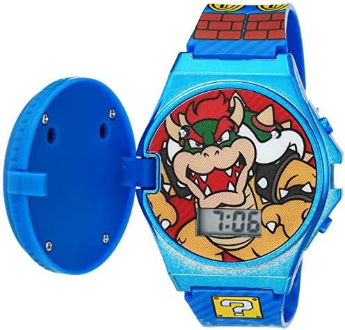 Accutime Kids Nintendo Super Mario Kart Луиджи Bowser Цифрови LCD кварцов часовник, Хладно Евтин подарък за деца,
