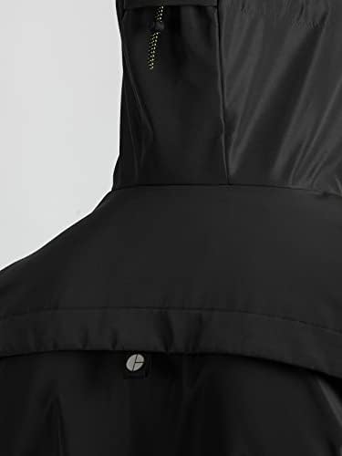 Якета NINQ за мъже - Мъжко Зимно палто с качулка дантела прозорци с заплатками (Цвят: черен Размер: Средно)