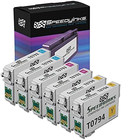 Спиди Inks Рециклирана касета за смяна на мастило Epson 79 High Yield (2 сини, 2 лилаво, 2 жълти, 6 опаковки)