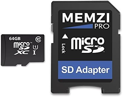 MEMZI PRO 64GB Class 10 90 MB/s. Карта памет Micro SDXC с SD адаптер за мобилни телефони Motorola Moto M, Z2 Play, E4