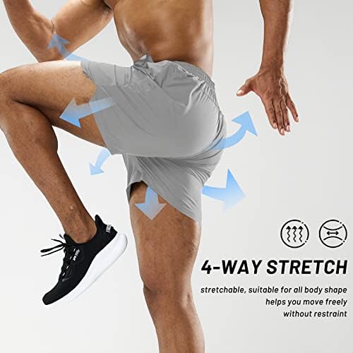 Мъжки спортни Шорти за бягане MIER, Леки Активни къси панталони с дължина от 5 сантиметра с джобове, бързо съхнещи,
