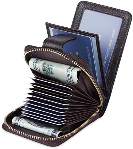 BISON DENIM Card Case Кожен Портфейл в Джоба на Чантата RFID Блокиране Органайзер За Кредитни Карти Държач за Карти