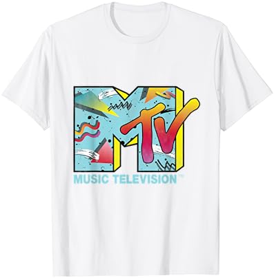 Класическа тениска с Логото на MTV 80-те години с принтом