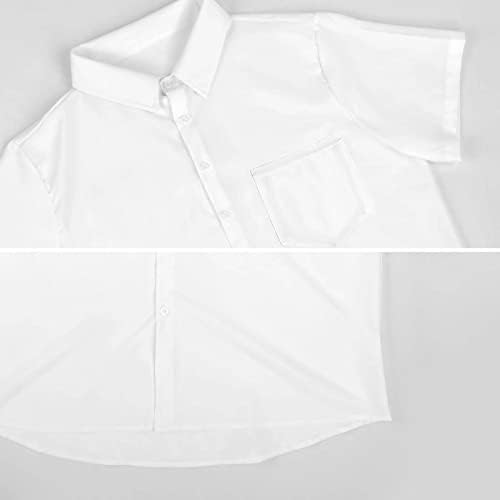 Мъжка риза с къси ръкави за Балерина Или Балет, Класическа Плажна риза с копчета Обичайните размери