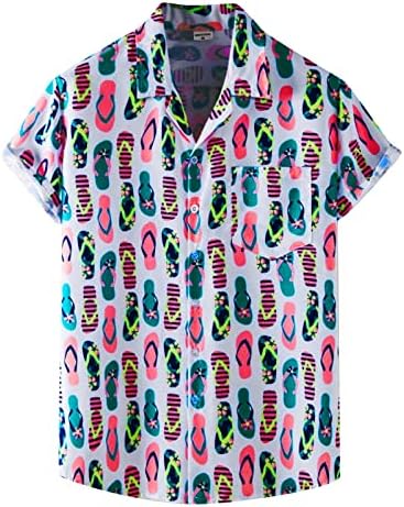 XXBR Реколта Ризи за Мъже, Шарени, Хавайска риза с Къс ръкав, Лятна Тениска на копчета, Приталенные Ежедневни Плажни