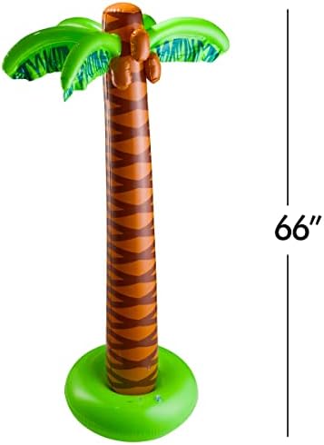 Надуваема палма (опаковка от 2 броя) Голям 5,5-подножието Надуваеми палми за хавайския Тематичен тропически Рожден
