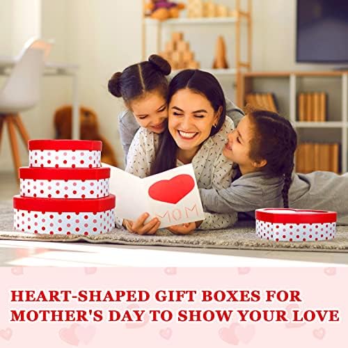 3 Бр. Кутийки със Сърца за цветя, Подаръци кутии във формата на сърце за Деня на Майката, с Прозрачен прозорец на капака,