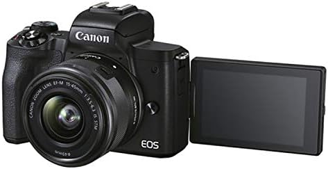 Беззеркальная цифров фотоапарат Canon EOS M50 Mark II с обектив 15-45 мм + 64 GB памет + калъф + Поставка за надеждно улавяне + Статив + Макро + 2 обектива + софтуерен Пакет + Много пов