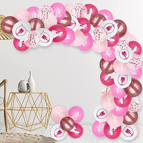 60 Бр. Балон Принцеси за Момичета в Розово-Бели Балони с Конфети за Душата на Дете, Рожден Ден, Сватбени Партита, Подаръци