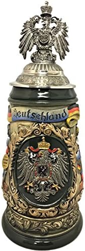 Deutschland Германия с Повдигнат Купа с капак под формата на 3D Орел Немска Бира Чаша на 1 л