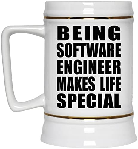Designsify да Бъде Инженер-Програмист Прави Живота по-Специални, Керамична Чаша за бира Stein в 22 грама с дръжка