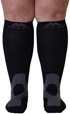 Компресия чорапи Mojo, Унисекс, Широки Компресия чорапи за телета, Компресия чорапи Големи размери (20-30 мм hg.ст.) от
