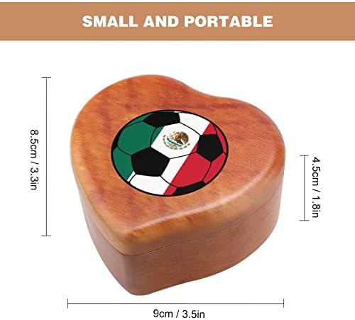 Музикалното Ковчег на Мексиканския Футбол Дървени във Формата На Сърце Музикални Кутии Реколта Дървена Кутия за Подарък