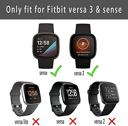 Защитен калъф за екрана, съвместим с Fitbit Versa 3, в два цвята, Двухрядный, с Кристали, Твърд Защитен калъф