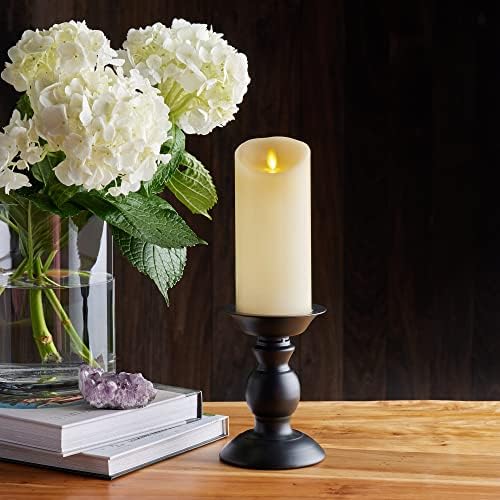 Luminara Комплект от 2 Беспламенных Блещукащите свещи-Пръти - Гладка повърхност с назъбени ръбове, Публикуван от настоящия восък с аромат на ванилия, мед, работи на бате