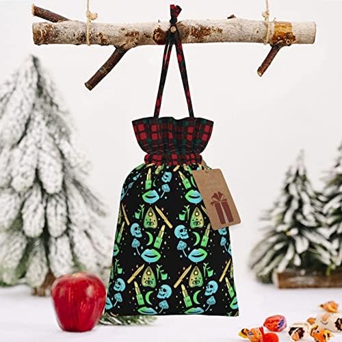 Коледни подаръчни торбички на съвсем малък в пастельно-готически стил-Вещица-Призрачен Хелоуин, клетчатая чанта от съвсем малък в стил Биволско, чанти за партита