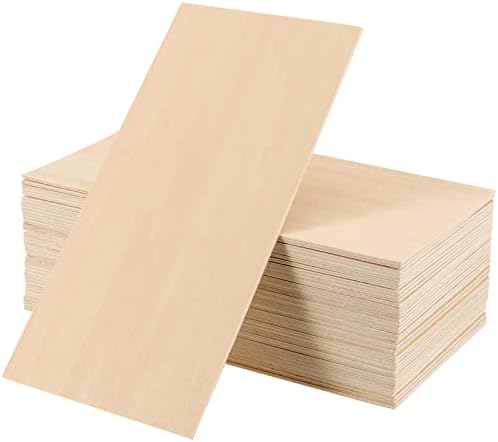 MUKCHAP 80 БР. Лист на дървен материал за Ръкоделието, Тънки Дървени Листове с размер 1/16 x 4 x 8 Инча, Непълни