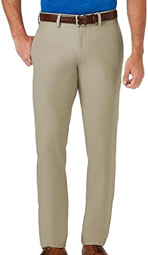 Мъжки панталони Haggar Cool 18 Pro Slim Fit С Плосък Преден Суперфлексным колан