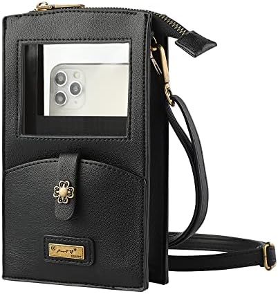 Малка Дамска Чанта през рамо за мобилен телефон AnsTOP - Прозрачна Чанта през рамо за жените, Мини Чанта за телефон, Портфейл