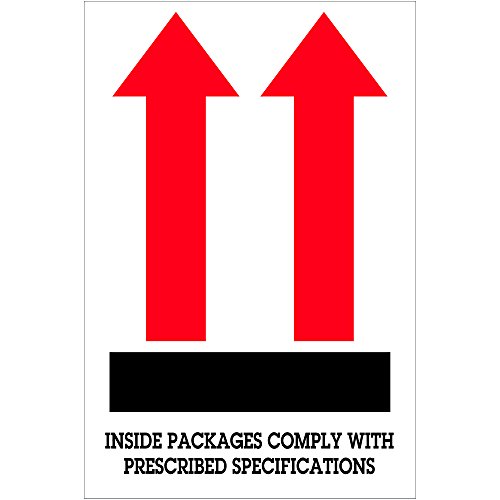 СКОРОСТНА САЩ BDL1480 Етикети Tape Логика, Вътрешни опаковки Отговарят на ..., и Стрелка, 4 x 6, Червено / Бяло / Черно (опаковка